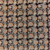 Pure Cotton Black Ajrak With Orange Flower Jaal Hand Block Print Blouse Fabric (1 Meter)