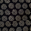 Pure Cotton Black With Dot Flower Motif Hand Block Print Fabric