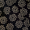 Pure Cotton Black With Dot Flower Motif Hand Block Print Fabric