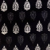 Pure Cotton Black With White And Grey Intricate Motif Hand Block Print Fabric