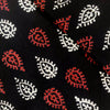 Pure Cotton Black With White And Red Intricate Motif Hand Block Print Fabric