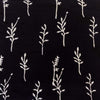 Pure Cotton Black With White Ferns Hand Block Print Fabric