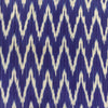 Pure Cotton Blue Ikkat With Off White Zig Zag Weaves Handwoven Fabric