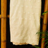 Pure Cotton Cream With Floral Jaal Chiken Cutwork Embroidery At The End