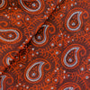 Pure Cotton Dabu Brown With Orange Kairi Jaal Hand Block Print Fabric