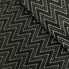Pure Cotton Dabu  Dark Grey With White Zig Zag Intricate Design Hand Block Print Fabric
