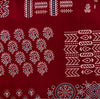 Pure Cotton Dabu Maroon With Assorted Blocks Hand Block Print Fabric