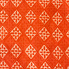 Pure Cotton Dabu Orange With Cream Rhombus Motif Hand Block Print Fabric