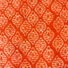 Pure Cotton Dabu Orange With Curvy Motif Hand Block Print Fabric