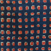 Pure Cotton Double Dabu With Blue Interlock Hand Block Print Blouse Fabric ( 90 Cm )