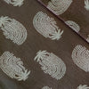Pure Cotton Grey With Ajrak Motif Screen Print Fabric