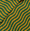 Pure Cotton Hand Woven Ikkat With Green And Mustard Meandering Weaves Fabric