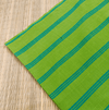 Pure Cotton Handloom Green With Blue Stripes Woven Blouse Fabric (1.25 Meter)