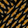Pure Cotton Ikkat Black With Mustard Yellow Weaves Hand Woven Fabric