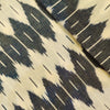 Pure Cotton Ikkat  Cream And Bluish Grey Honey Comb Weaves Hand Woven Fabric