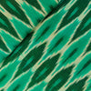 Pure Cotton Ikkat Shades Of Green  Weaves Hand Woven Fabric