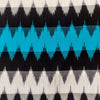 Pure Cotton Ikkat With Black White And Blue Multi Weaves Hand Woven Fabric