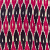 Pure Cotton Ikkat With Pink And Blue Honeycomb Weaves Handwoven Fabric