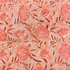 Pure Cotton Jaipuri Baby Peach With Peach Flower Jaal Hand Block Print Fabric