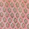 Pure Cotton Jaipuri Baby Pink With Three Flower Plant Motif Hand Block Print Fabric