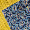 Pure Cotton Jaipuri Blue With Flower Jaal Hand Block Print Fabric