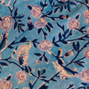 Pure Cotton Jaipuri Light Blue With Bird On The Tree Hand Block Print Fabric