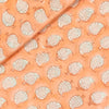 Pure Cotton Jaipuri Pastel Peach With Leaf Motif Hand Block Print Fabric