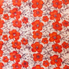 Pure Cotton Jaipuri White With Orange Flower Jaal Handblock Print Fabric