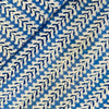 Pure Cotton Jaipuri With Light Blue And Dark Blue Creeper Stripes Hand Block Print Fabric