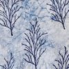 Pure Cotton Light Indigo With Dark Blue Dried Up Trees Hand Block Print Blouse Fabric (1.25 Metre )