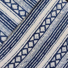 Pure Cotton Light Indigo With Dark Indigo Intricate Stripes Hand Block Print Fabric