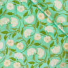 Pure Cotton Light Mint Teal With White Flower Jaal Screen Print Fabric