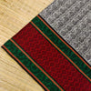 Pure Cotton Mangalgiri Grey With Self Woven Design And Red And Green Bordera