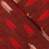 Pure Cotton Maroon Ikkat With Cream And Red Weaves Hand Woven Fabric