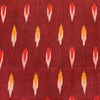 Pure Cotton Maroon Ikkat With Mustard And Red Tiny Weaves Hand Woven Fabric