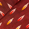 Pure Cotton Maroon Ikkat With Mustard And Red Tiny Weaves Hand Woven Fabric