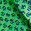 Pure Cotton Mint Green With Flower Motif Handblock Print Fabric