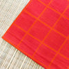 Pure Cotton Orange With Pink Woven Lines Fabric