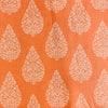 Pure Cotton Pastel Peach With White tree Motif Screen Print Fabric