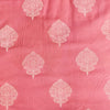 Pure Cotton Pastel Pink With White Flower Motif Screen Print Fabric
