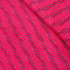 Pure Cotton Pink Ikkat With Dashed Green Black Purple Hand Woven Fabric