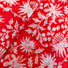 Pure Cotton Red With White Jaal Hand Block Print Fabric