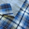 Pure Cotton Reversible Blue Checks With Light Blue Stripes Printa