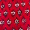 Pure Cotton Rust Red Dabu With Cream Flower Hand Block print Fabric