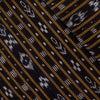 Pure Cotton Sambhalpuri Ikkat  Intricate Weaved Stripes Black Hand Woven Fabric