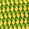 Pure Cotton Screen Print Green With Yellow Kairi Fabric