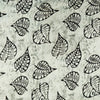Pure Cotton Screen Print Off White With Grey Leaves Fabric