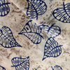 Pure Cotton Screen Print Off White With Blue Leaves Fabric