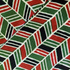 Pure Cotton Screen Print With Green Orange And Black Rectangle Stripes