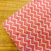 Pure Cotton Slub Pink Peach With Zig Zag Hand Block Print Blouse Fabric ( 1.25 Metre )